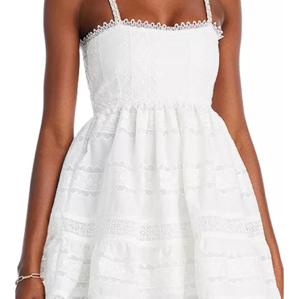 Waimari Canela Embroidered Lace Mini Dress